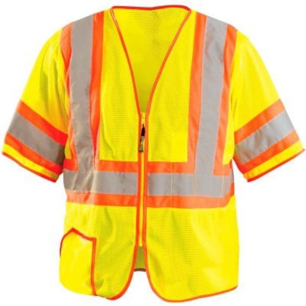 Occunomix OccuNomix Class 3 Classic Mesh Half Sleeve Vest, Class 3, Hi-Vis Yellow, L, LUX-HSCLC3Z-YL LUX-HSCLC3Z-YL